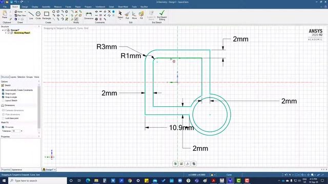 Tutorial 2.5 Modify Sketch-SpaceClaim смотреть онлайн