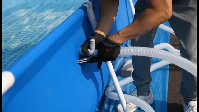 인텍스 메탈 프레임 3M x 2M 0.75M #02. 1000갤론 28638KR 필터 펌프 설치