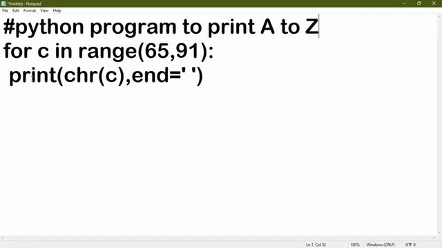 print A to Z in python |Python for beginners |python program |python project |Learn Python смотреть онлайн