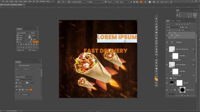Social Media Banner Design in Photoshop cc 2019 A to Z | Food banner design | Social Media post смотреть онлайн
