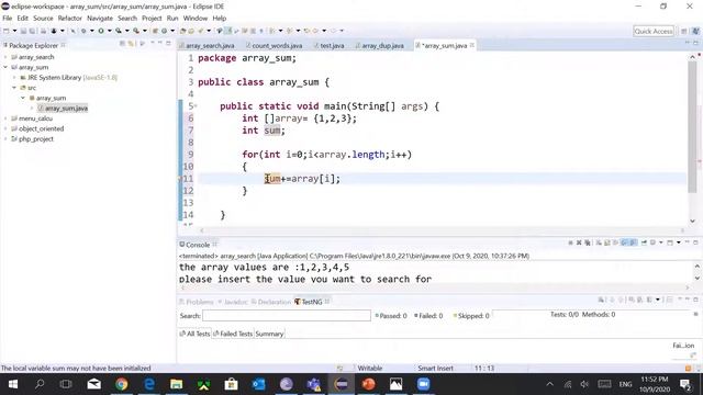 Java Tutorial For Beginners In Arabic | Java Sum Values Inside An Array | تعلم جافا смотреть онлайн