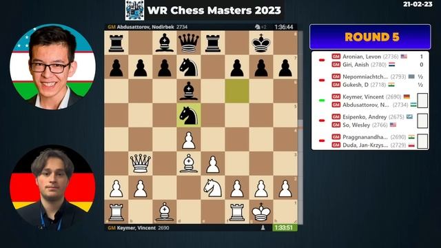 ? ROUND 5 | WR Chess Masters 2023 | Nepo, So, ttorov, Aronian, Giri, duda, Pragg, Gukesh... 21/02/2 смотреть онлайн