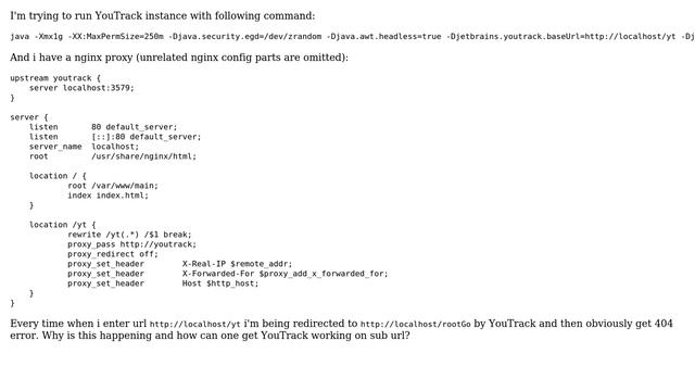 YouTrack doesn't work with nginx proxy смотреть онлайн