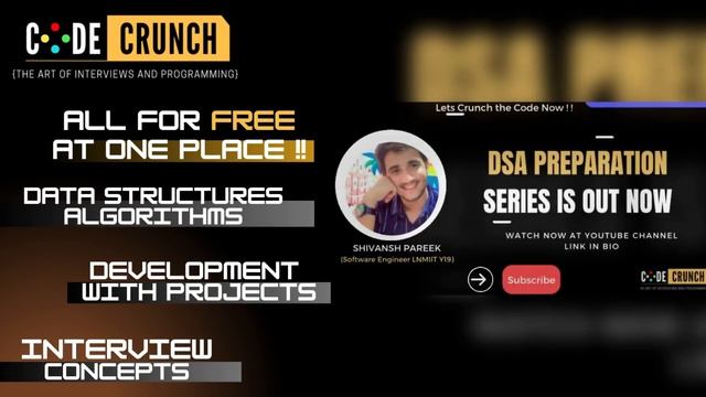 Code Crunch Academy: DSA, Java, Development & Interview Mastery – Free Course Playlists with Suppor смотреть онлайн