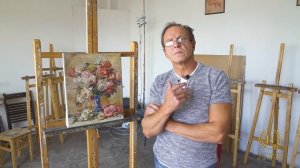 Копирование картины Огюста Ренуара «Розы в вазе»