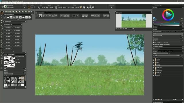 "Thick Paint Compatible" Foliage Brush Pack for Corel Painter смотреть онлайн