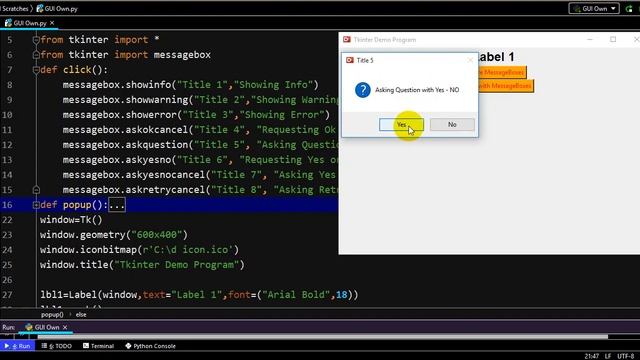 Using messagebox - iconbitmap - Tkinter - Python Programming смотреть онлайн
