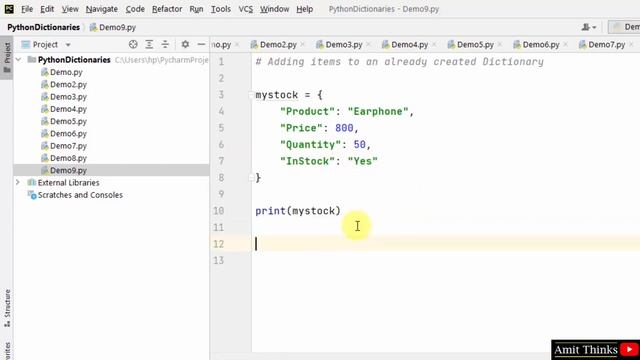 How to Add elements to an already created Python Dictionary | Amit Thinks смотреть онлайн