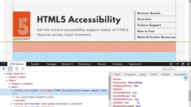 F12 Accessibility Inspector смотреть онлайн