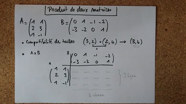 L1 Calcul matriciel : exemple de calcul d'un produit de deux matrices смотреть онлайн