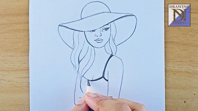 How to draw a girl wearing hat - step by step | Pencil sketch for beginner | Girl Drawing Easy смотреть онлайн