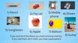 Photographic memory test game Part 1 | How good is your memory | The memory video quiz answers |