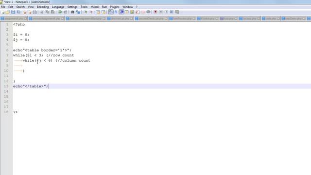 Creating a Table in PHP - Nested Loop Example смотреть онлайн
