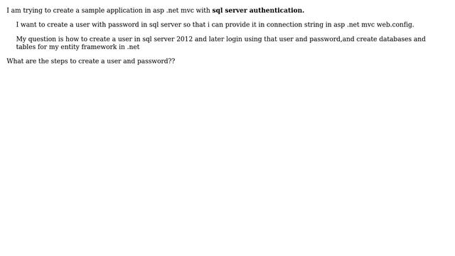 Databases: Create a User and Password for ADO.net and SQL SERVER Authentication смотреть онлайн