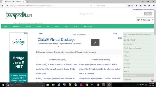 Difference between Thread.interrupted() and Thread.isInterrupted().
- javapedia.net смотреть онлайн