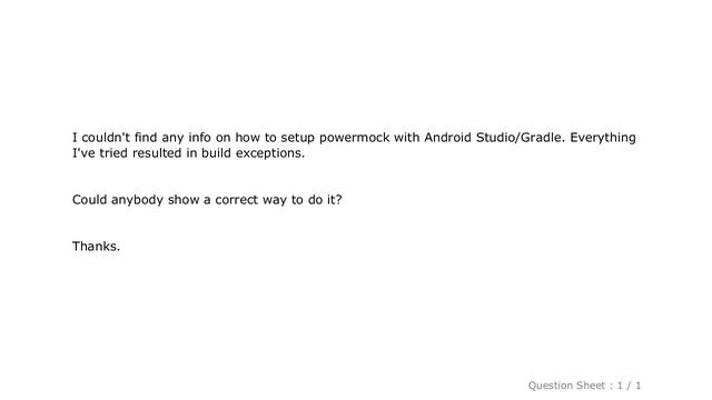 Android : AndroidStudio/Gradle with powermock смотреть онлайн
