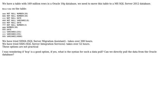 What is the fastest method to migrate large tables from Oracle to SQL Server? смотреть онлайн