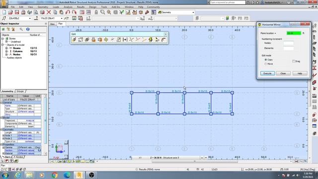15. Autodesk Robot Structural Analysis professional Tutorials | Mirroring member in robot смотреть онлайн