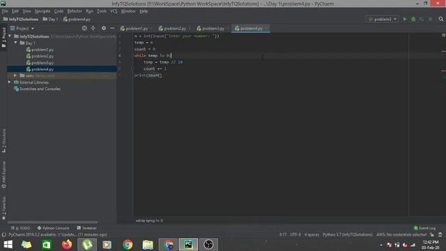 InfyTQ Day 1 Problem 4 Fundamentals of Python смотреть онлайн