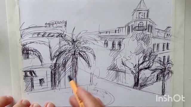 Архитектура Южного города#графика #художник #рисуемвместе #перспектива #сочи #абхазия2023 смотреть онлайн
