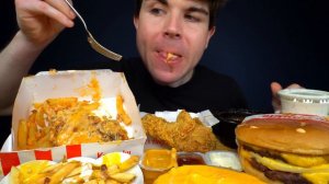 ASMR MUKBANG ANIMAL STYLE IN-N-OUT BURGER KFC CRISPY CHICKEN & ANIMAL STYLE FRIES | WITH CHEESE