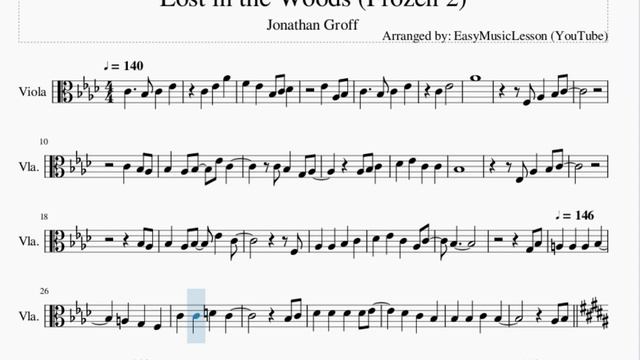 Viola Sheet Music: How to play Lost in the Woods (Frozen 2) by Jonathan Groff смотреть онлайн