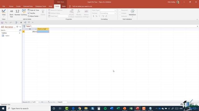Microsoft Access Tutorial 2019: Creating A Table And Fields In MS Access 2019