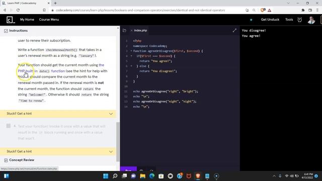 PHP Identical and Not Identical Operators, True, False, Not True Operators in PHP Programming Lesso смотреть онлайн