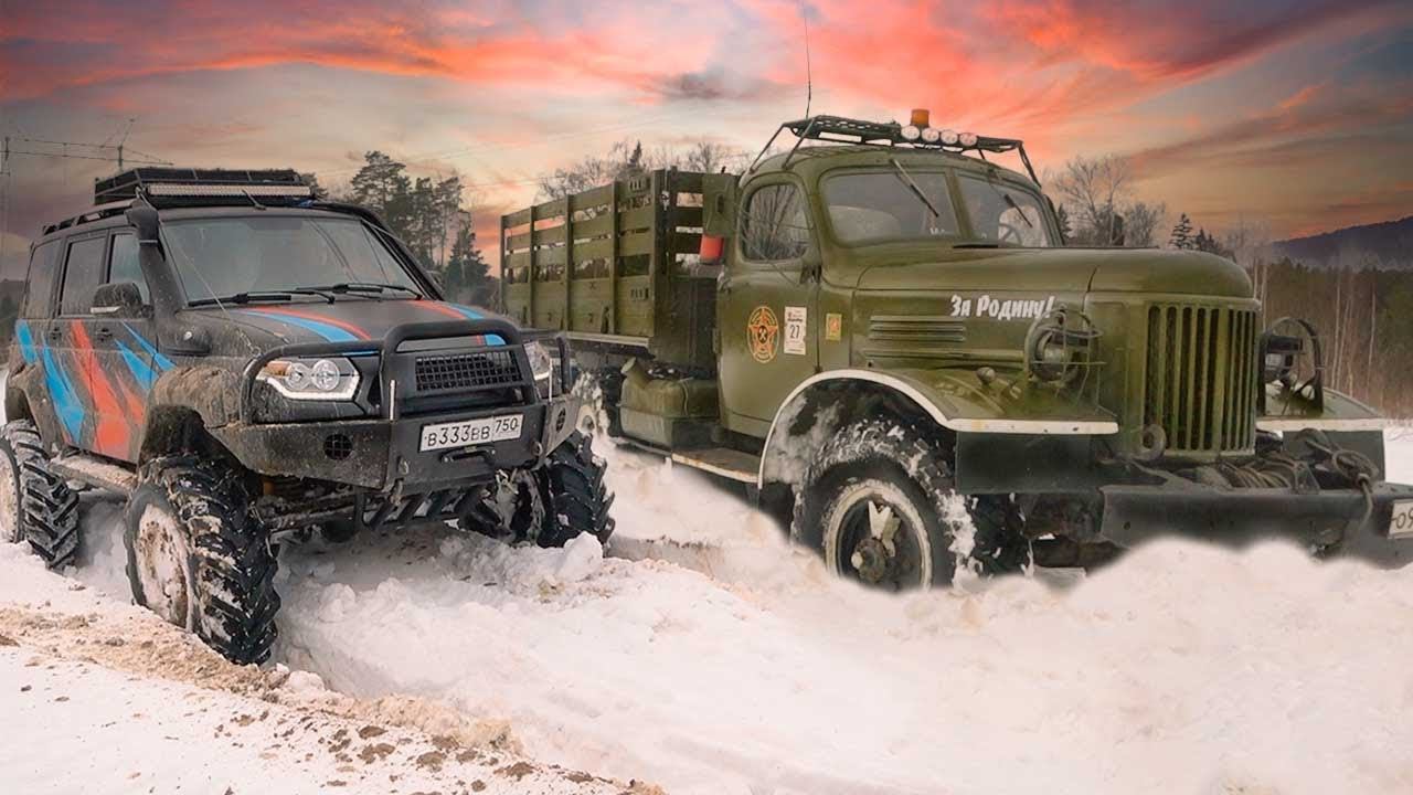 Дед на Зил 157 против крутых внедорожников в глубоком снегу Мы не ожидали такого смотреть онлайн