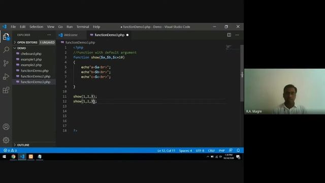 Function with default argument in php, in hindi. смотреть онлайн