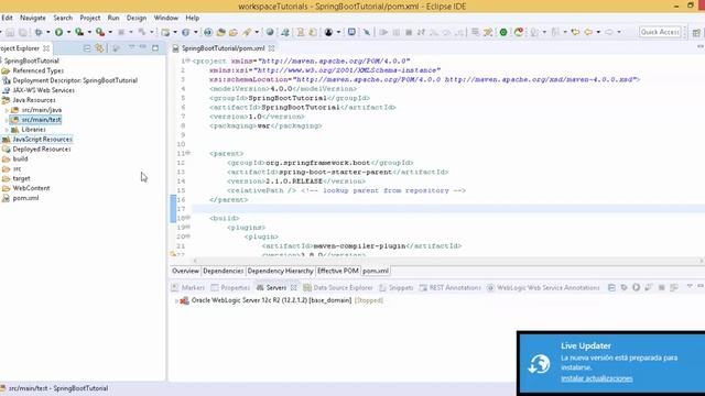 Creación y Ejecucción Spring bajo Weblogic 12c (Create and Execute Spring with Weblogic) смотреть онлайн