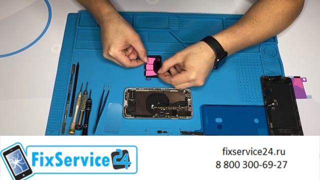 Замена аккумулятора на iPhone XS Max в мастерской Fix-Service24.ru смотреть онлайн