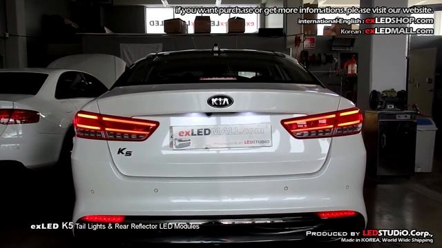 Диодные модули в отражатели заднего бампера и фонари для K5 Optima JF 2016 смотреть онлайн