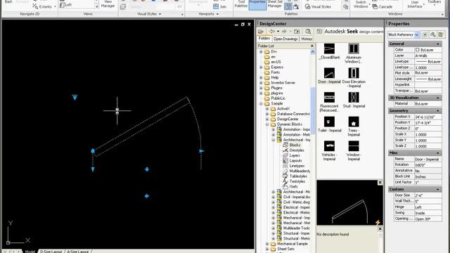 AutoCAD Week 3, Dynamic Block Door, Insertion and Modifications Part 1 смотреть онлайн