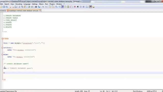 110.1. How to mysqli object oriented create database name in PHP смотреть онлайн