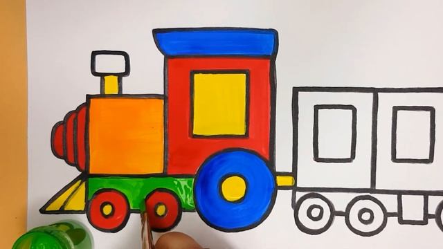 How-to-draw a Train an Engine . Simplest Drawing and Coloring Pages | Bonbon Toy Art смотреть онлайн