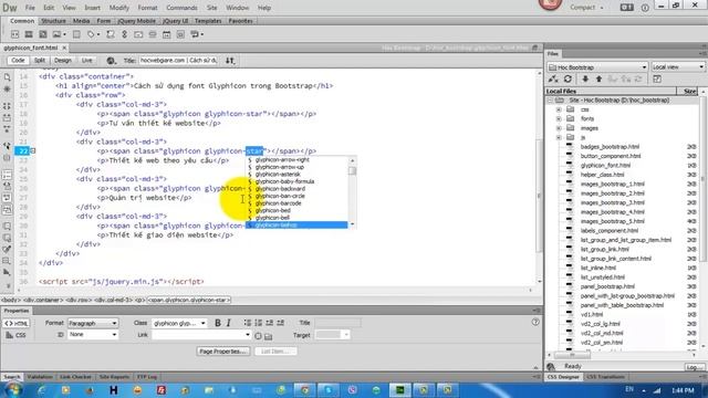 Cách sử dụng font Glyphicon trong Bootstrap (Phần 1) смотреть онлайн