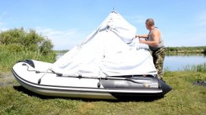 Стояночный Тент на лодку ПВХ Своими руками.