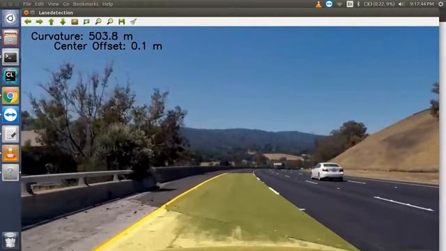 Lane detection with Radius of Curvature and Center offset using openCV python смотреть онлайн