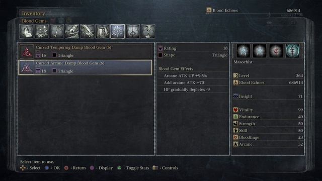 BloodBorne Bloodgem Guide Arcane atk % and + farm смотреть онлайн