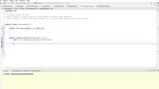 Linear search | data structures | java program смотреть онлайн
