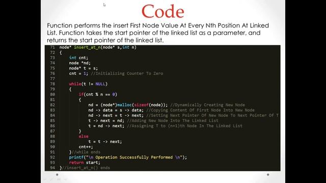 Insert First Node Value After Every Nth In Linked List : Algorithm & Code Tutorial смотреть онлайн