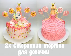 Оформление торта с единорогом и принцессой_How to make a cake with a unicorn and a princess.