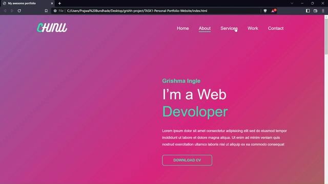 Build a Complete Personal Portfolio Website Using Only HTML And CSS | Code Clause Internship смотреть онлайн