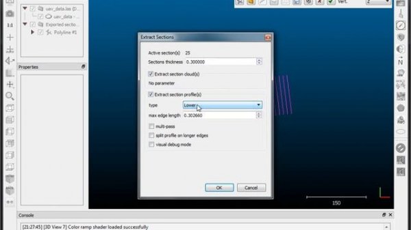 Cloud Compare Extract sections from point cloud