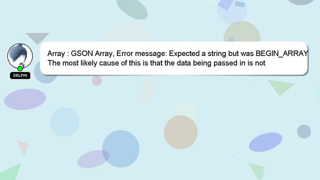 Array : GSON Array, Error message: Expected a string but was BEGIN_ARRAY смотреть онлайн