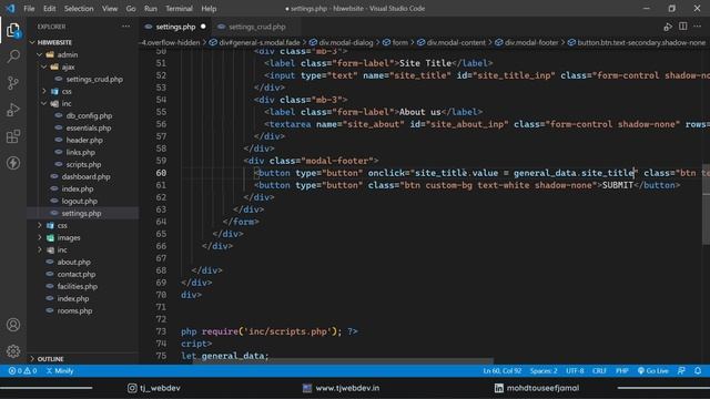 07 - Hotel Booking Website using PHP and MySQL | Settings Page - Part 1 смотреть онлайн