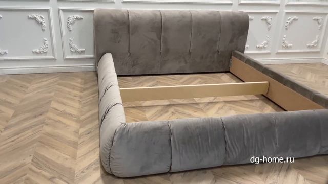 Кровать Mobili велюр бежевая смотреть онлайн