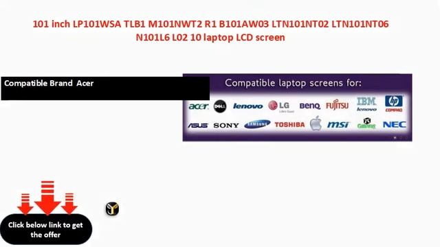 101 inch LP101WSA TLB1 M101NWT2 R1 B101AW03 LTN101NT02 LTN101NT06 N101L6 L02 10 laptop LCD screen смотреть онлайн