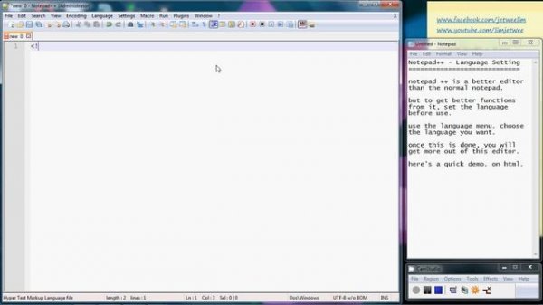 Notepad++ - Programming Language Setting